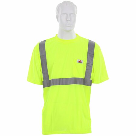 MCR SAFETY Garments, Class 2, T-Shirt, Jersey knit XL STSCL2SLXL